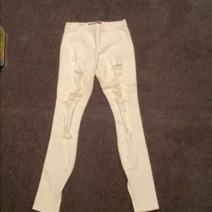 White ripped jeans
